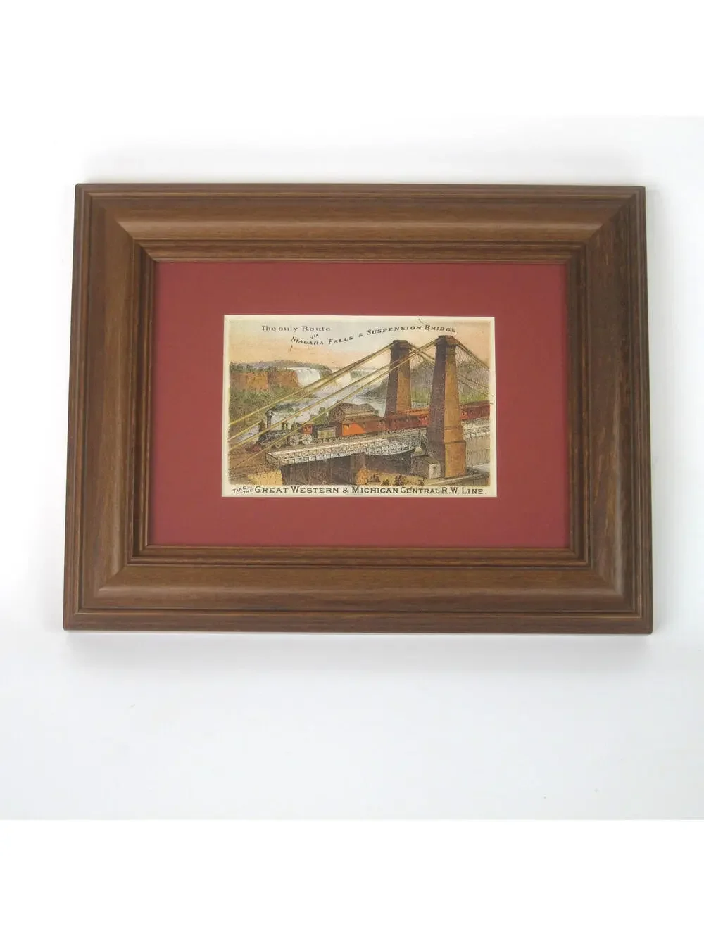 Victorian Trade Card Great Western Michigan Central Train Niagara Falls Bridge
